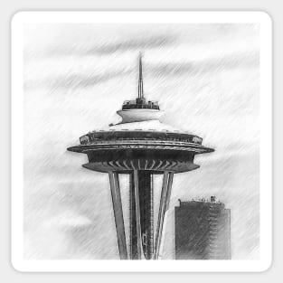 Space Needle Sketched Sticker